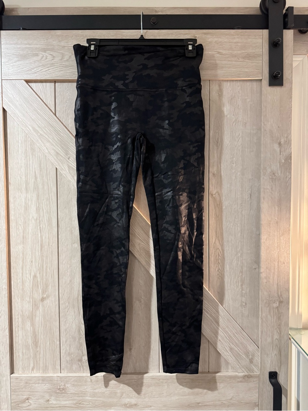 SPANX Black Camouflage High-Waist Leggings